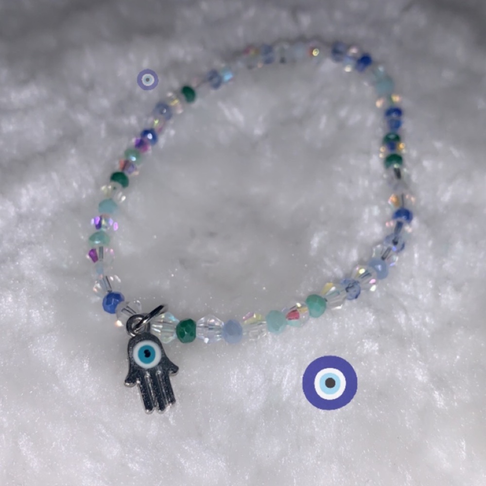 Crystals Bracelets With Evil Eye Charm 🪬